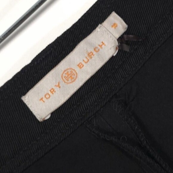 TORY BURCH Women's Dress Pants Size 10 Stretch Cotton Ankle Zip Black 1210-74820 - Picture 4 of 13